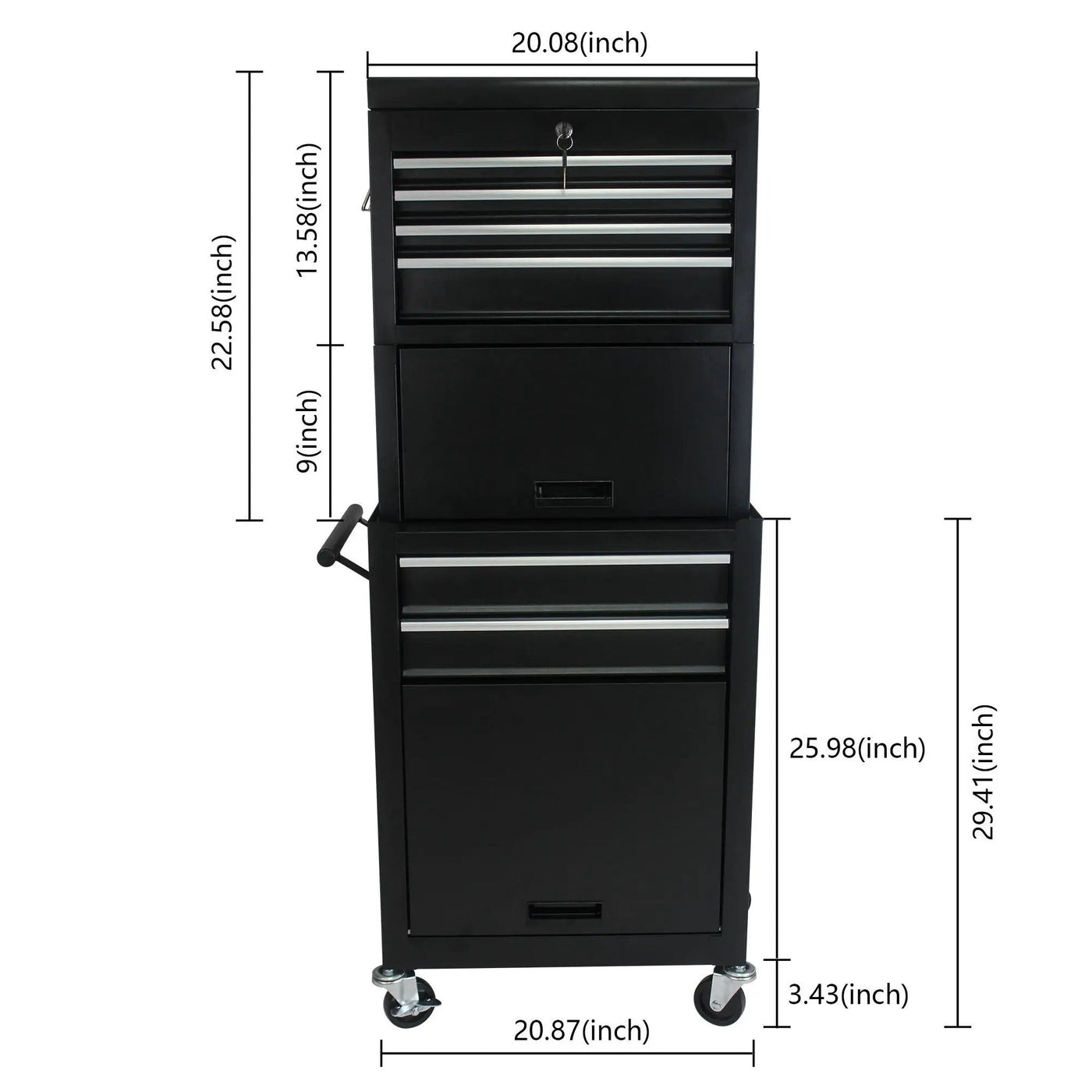 6 Drawer Lockable Tool Cabinet On Wheels With Detachable Toolbox by HouseOfZazla