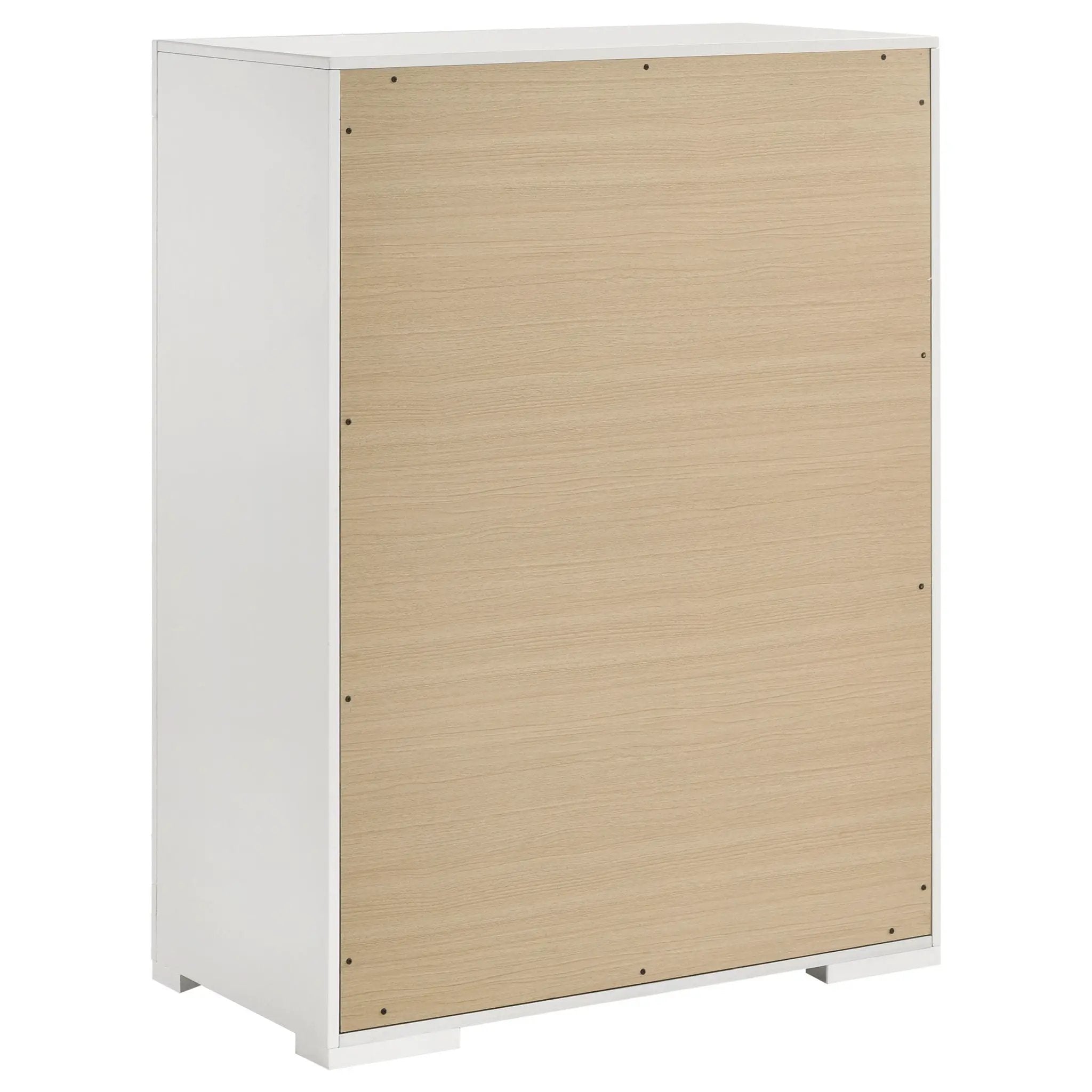 Ives 5-drawer Bedroom Chest of Drawers White High Gloss by Unique Piece Furniture