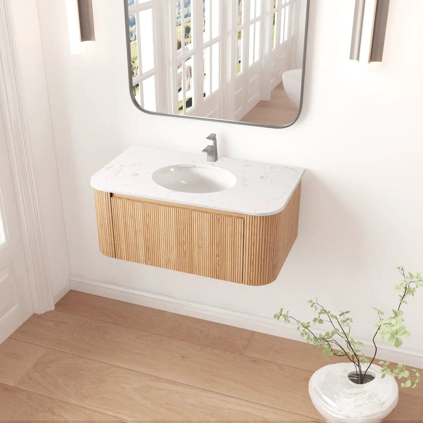 Wall Mounted Bathroom Vanity With Sink by HouseOfZazla