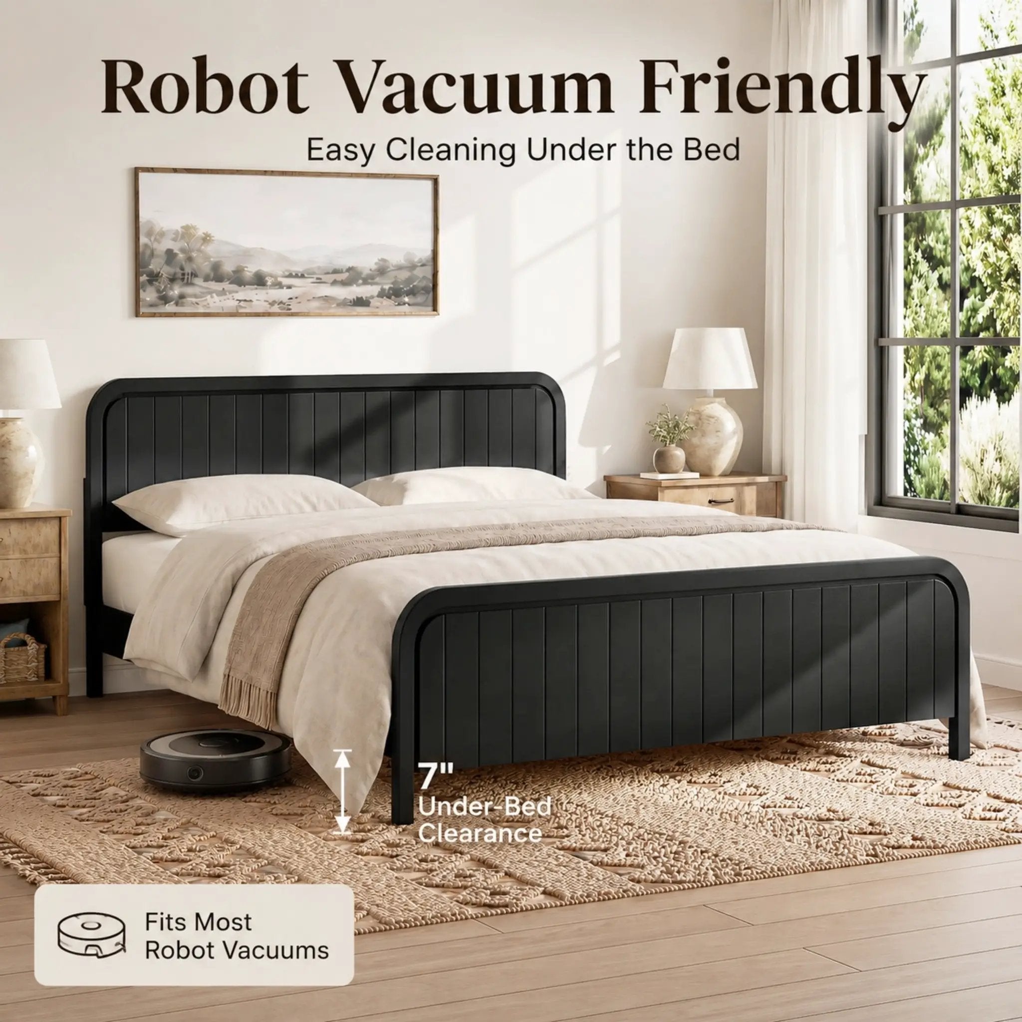 King Bed Frame with Headboard by HouseOfZazla