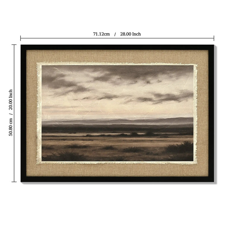 Vintage Landscape Large Framed Wall Art, 20x28 Inch Canvas Print by HouseOfZazla