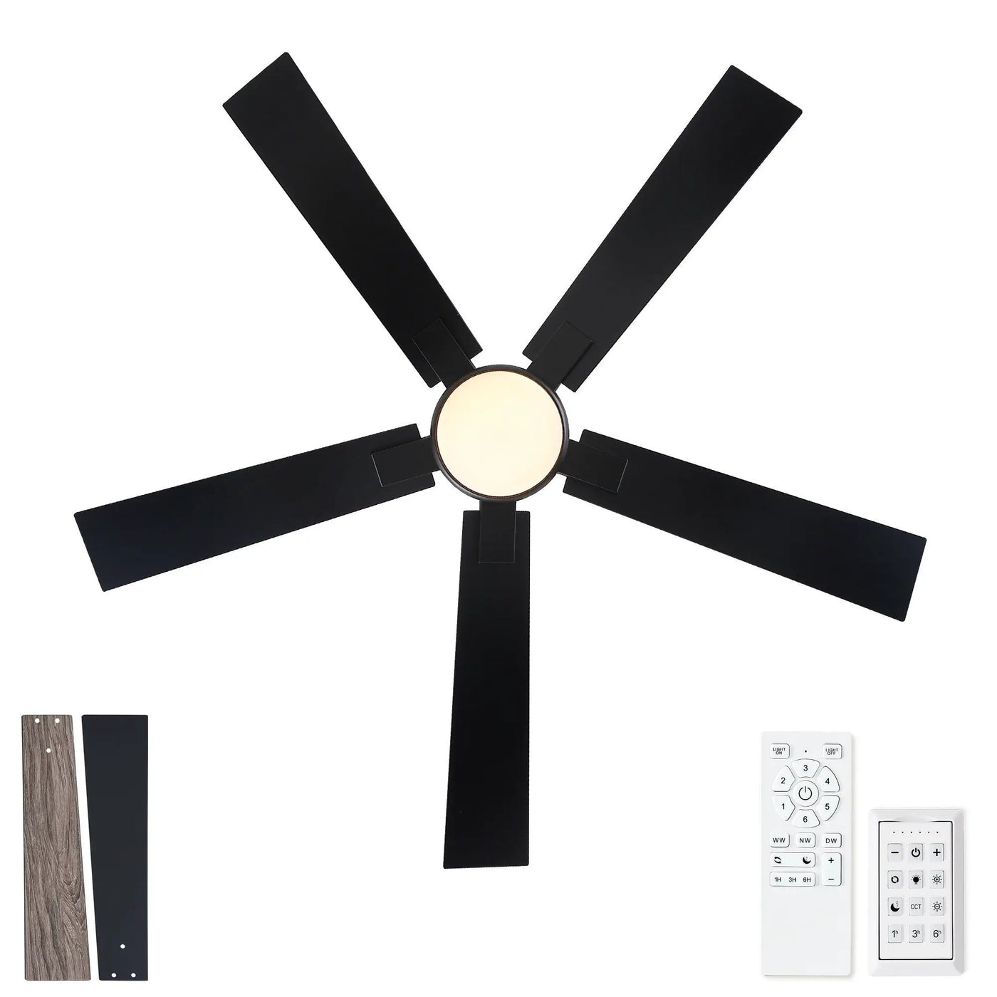 Low Profile Flush Mount Intergrated LED Ceiling Fan With Light And Reversible Quiet Motor by HouseOfZazla