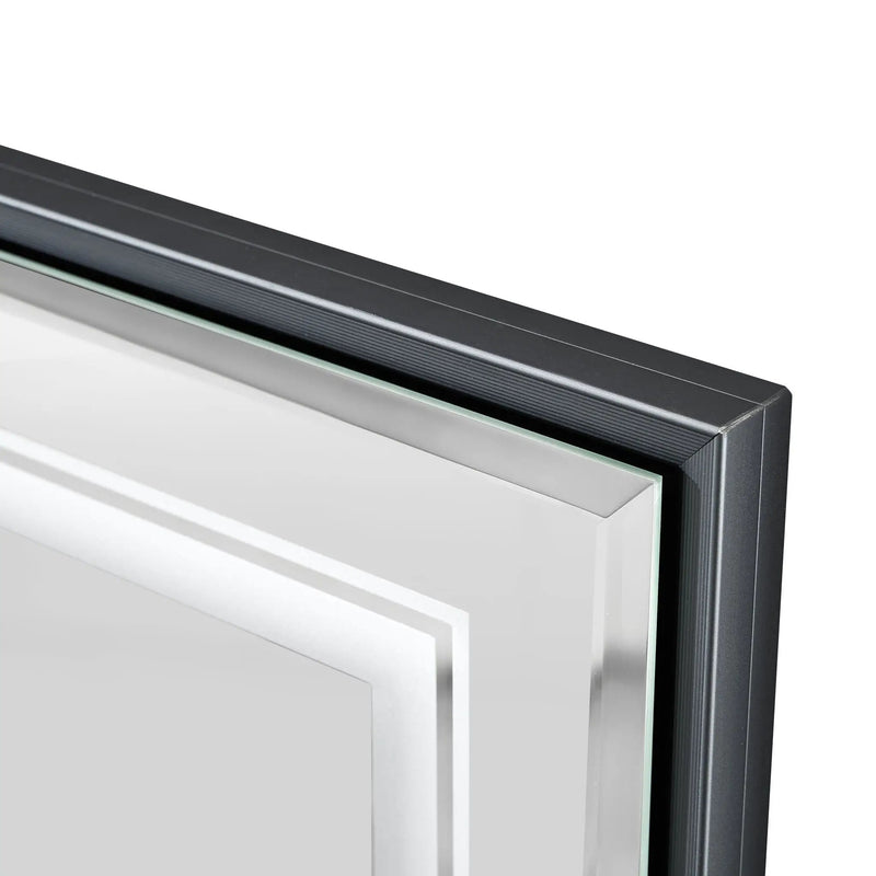LED Bathroom Beveled Mirror, 3000 - 6000K Gradient Front And Backlit LED Mirror For Bathroom, 3 Colors Dimmable, Ip54 Enhanced Anti Fog by Unique Piece Furniture