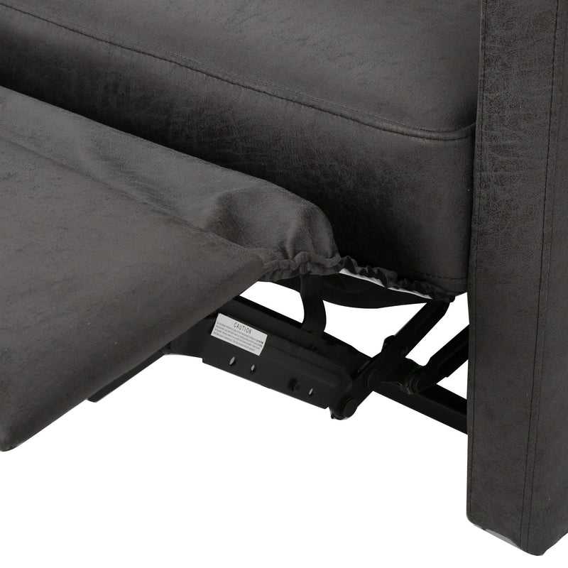Alma - Contemporary Upholstered Loveseat Recliner - Slate by HouseOfZazla