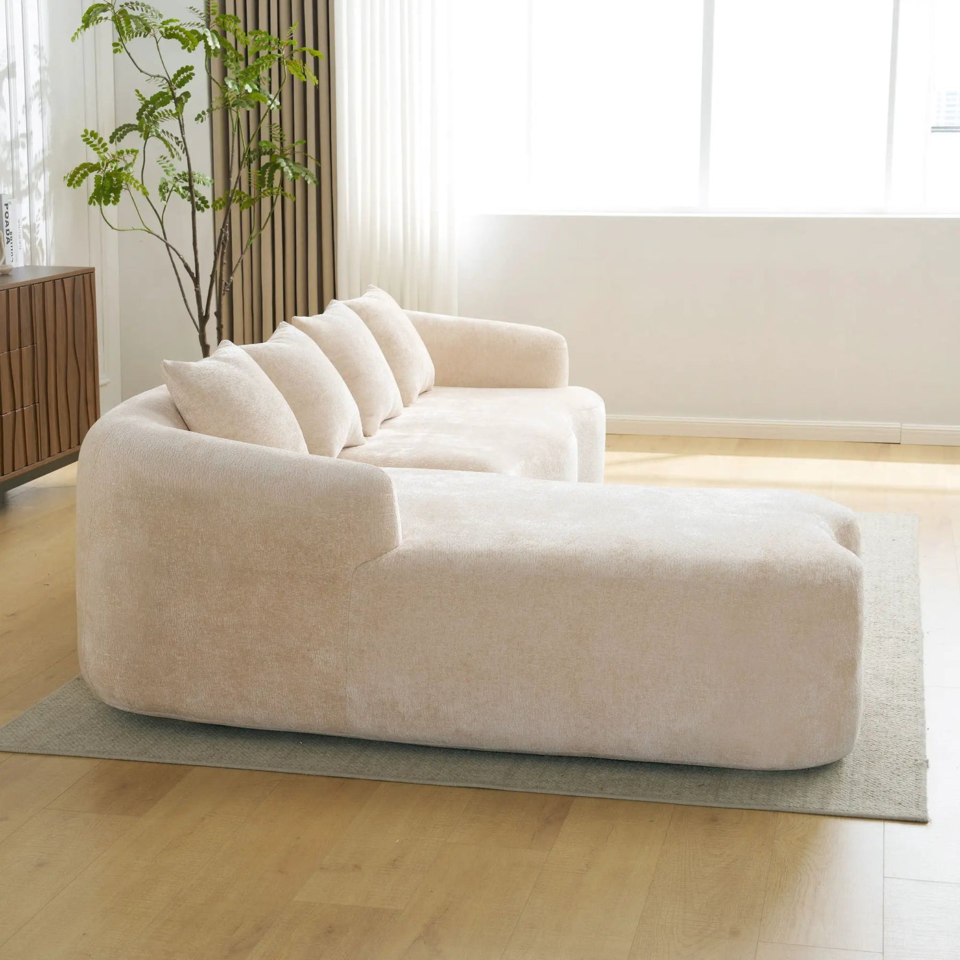 Modular L-Shape Sectional Sofa With Curved Chaise by HouseOfZazla