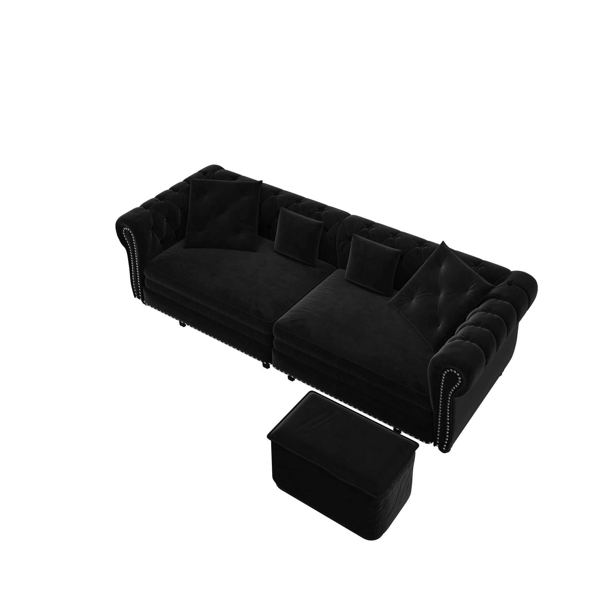 3 In 1 Convertible Sleeper Sofa Bed With Movable Ottoman by HouseOfZazla