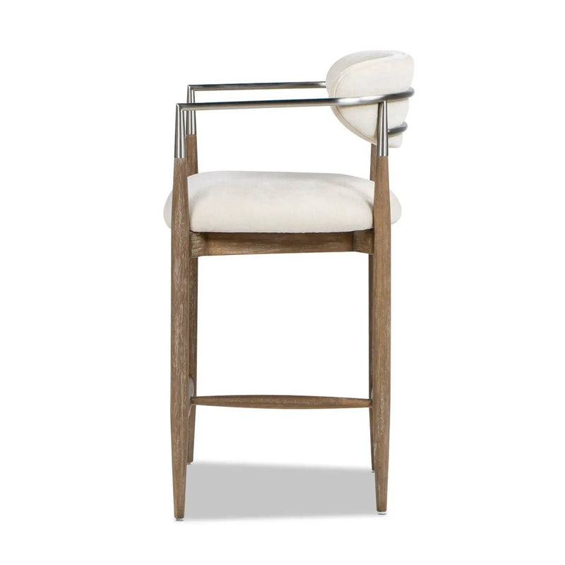 Artemis - Mixed Material Upholstered Counter Stool - Warm White by Unique Piece Furniture