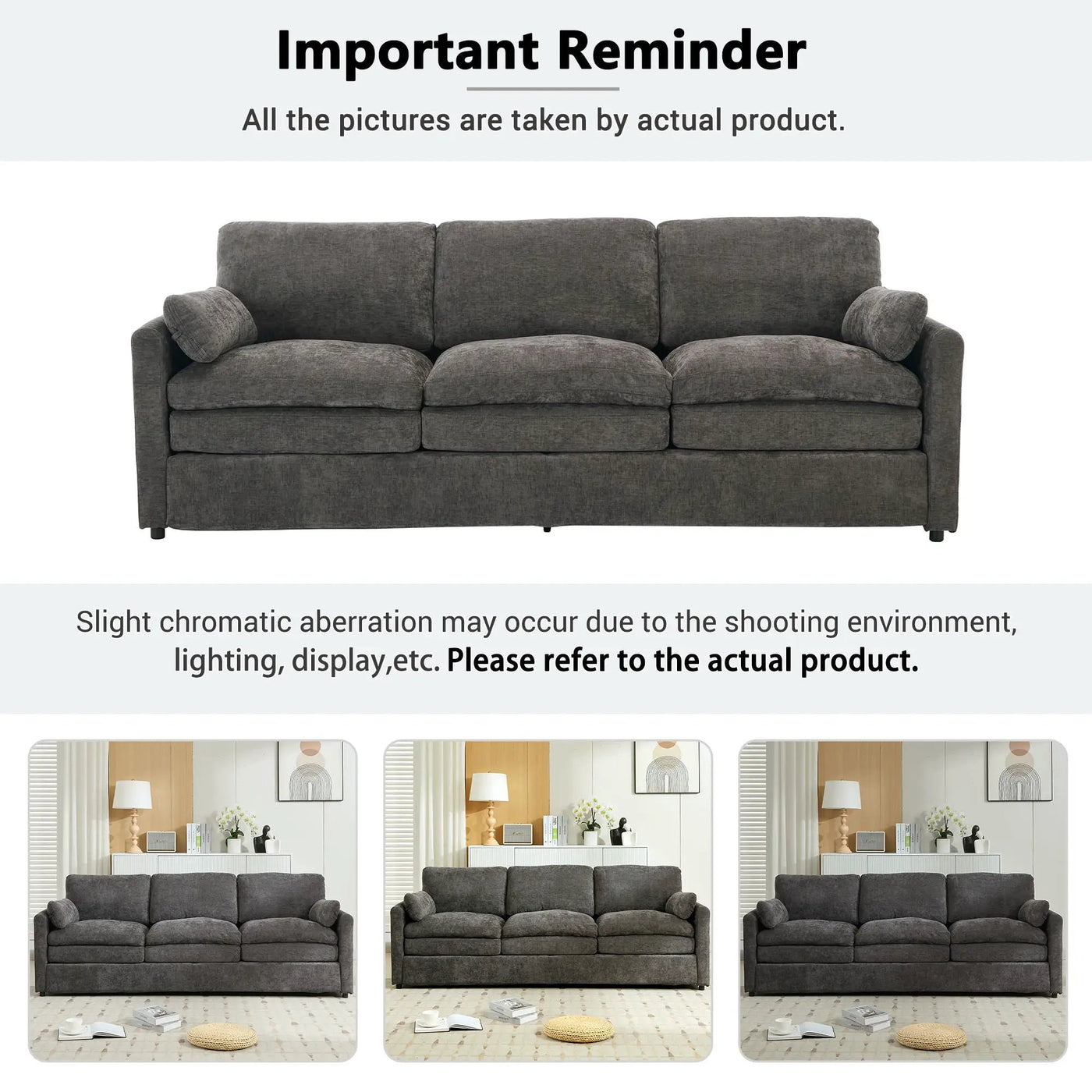 Cozy Upholstered 3 Seater Sofa Cushion For Living Room by HouseOfZazla