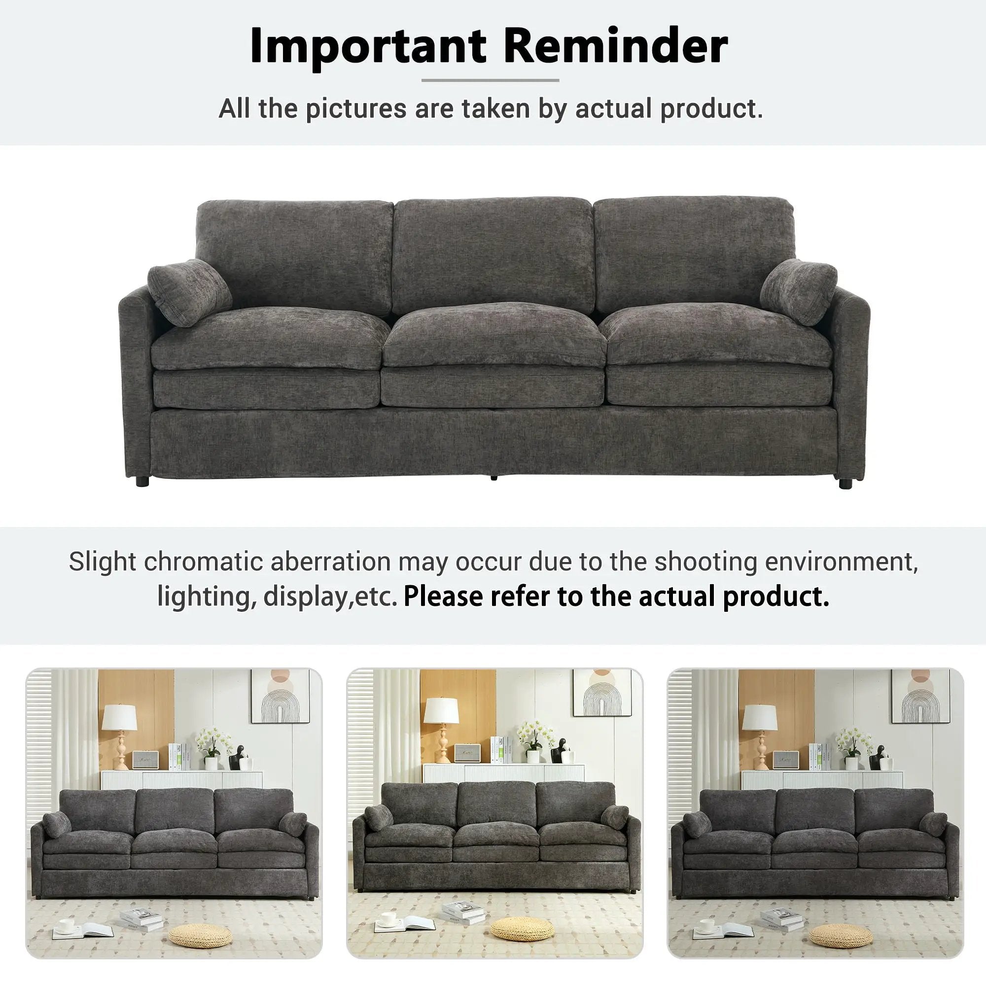 Cozy Upholstered 3 Seater Sofa Cushion For Living Room by HouseOfZazla