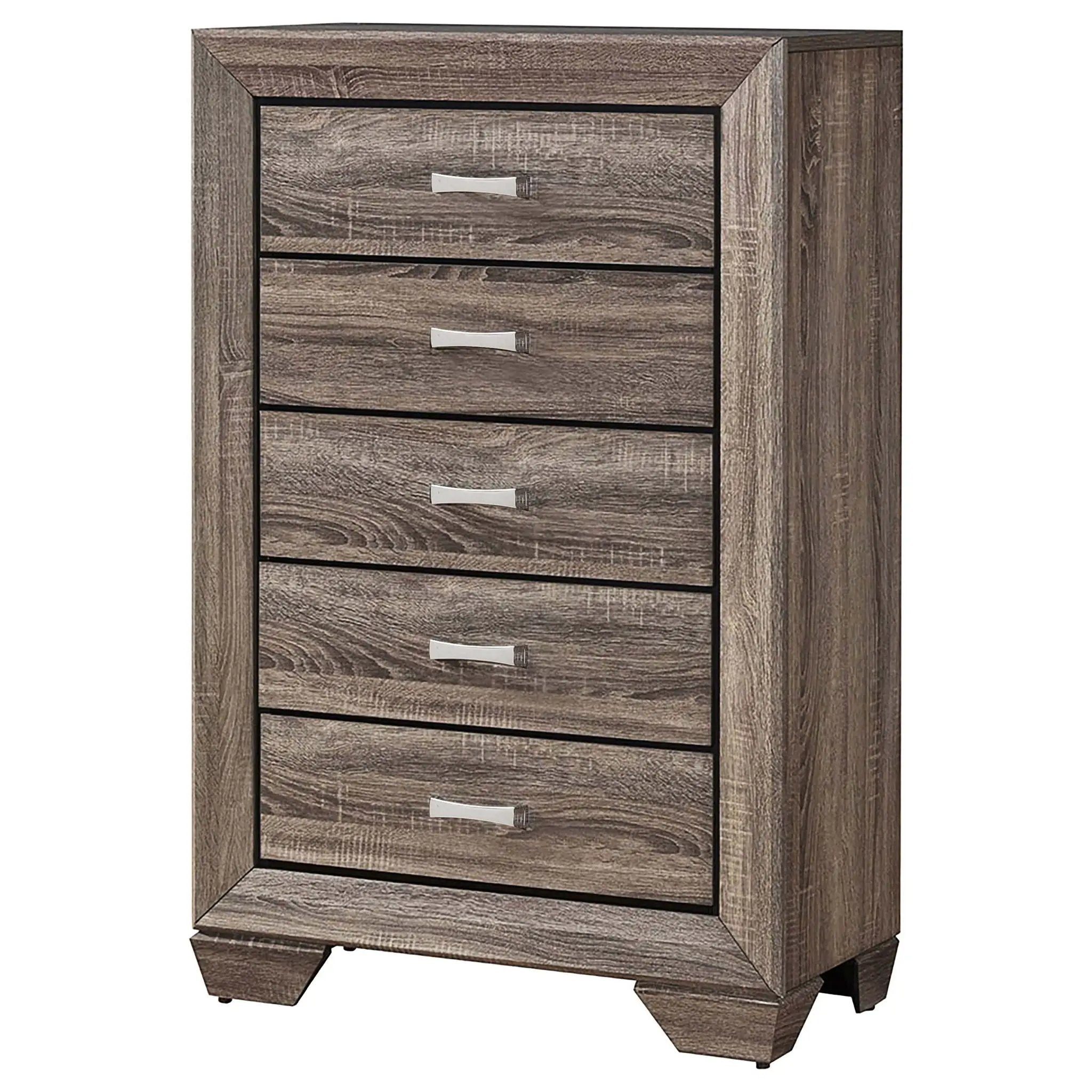 Kauffman 5-drawer Bedroom Chest Washed Taupe by Unique Piece Furniture