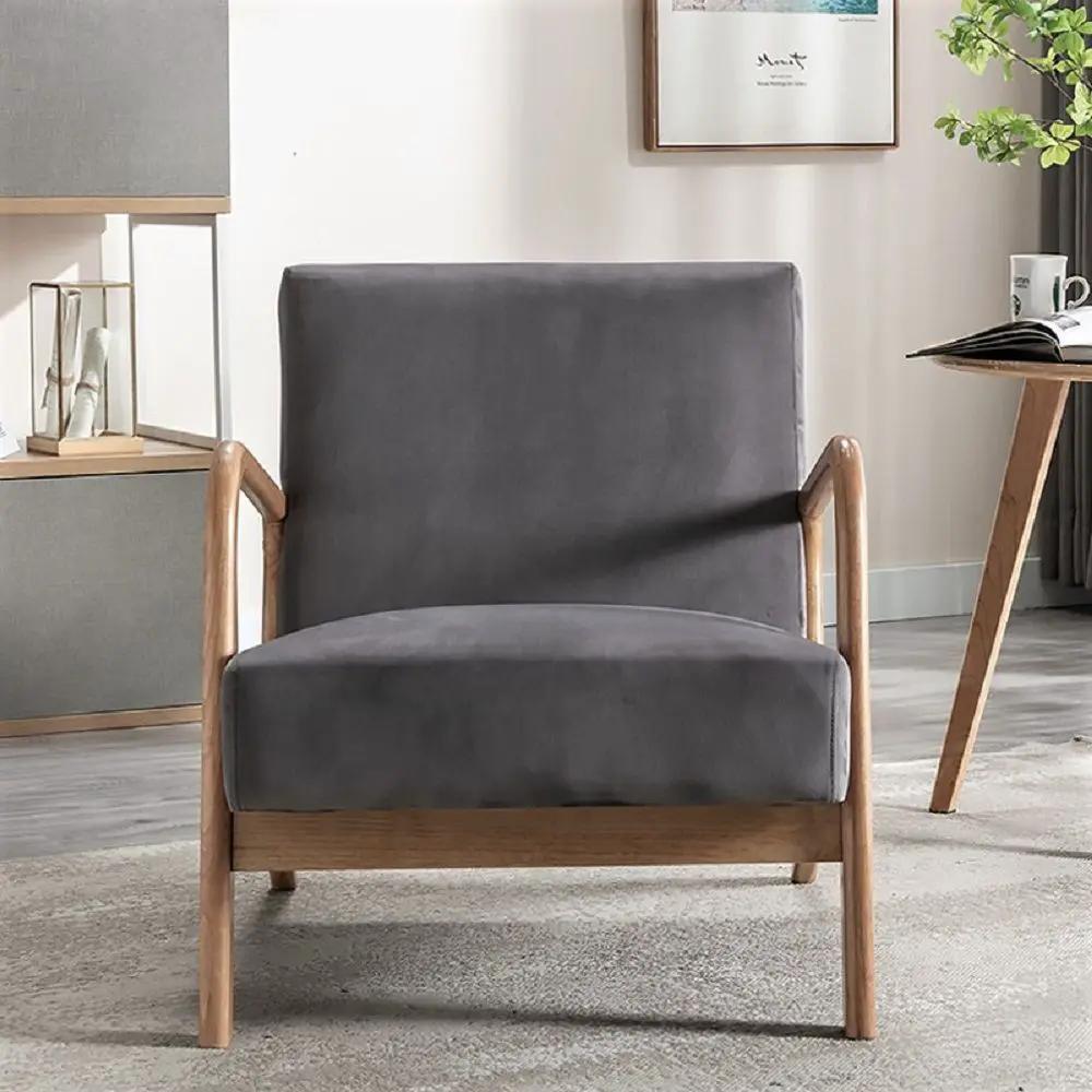 Classic Mid-Century Modern Accent Chairs, Open Framed Armchair With Cushioning by HouseOfZazla