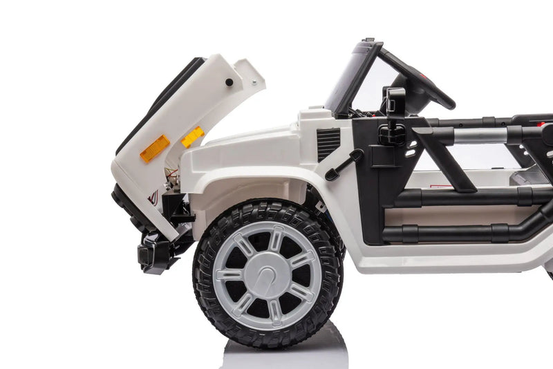 12V7A 30W*2 Four-Wheel Drive Seat One Button Start, Forward And Backward, High And Low Speed, Music, Front Light, Power Display, Two Doors Can Open, 2.4G R / C, Seat Belt Four Wheel Absorber by HouseOfZazla