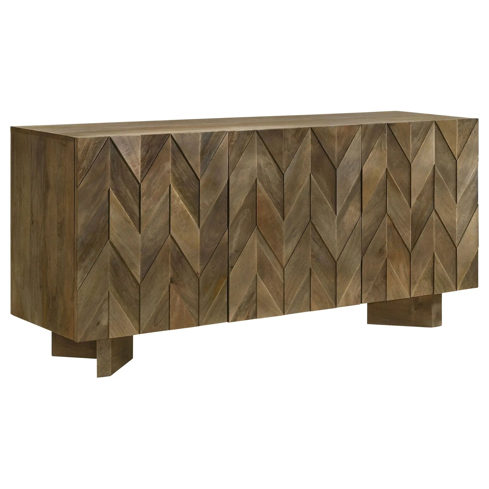 Tyler 3-door Solid Wood Sideboard Buffet Cabinet Mango Brown by Unique Piece Furniture