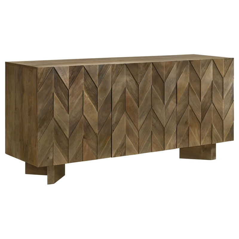 Tyler 3-door Solid Wood Sideboard Buffet Cabinet Mango Brown by Unique Piece Furniture