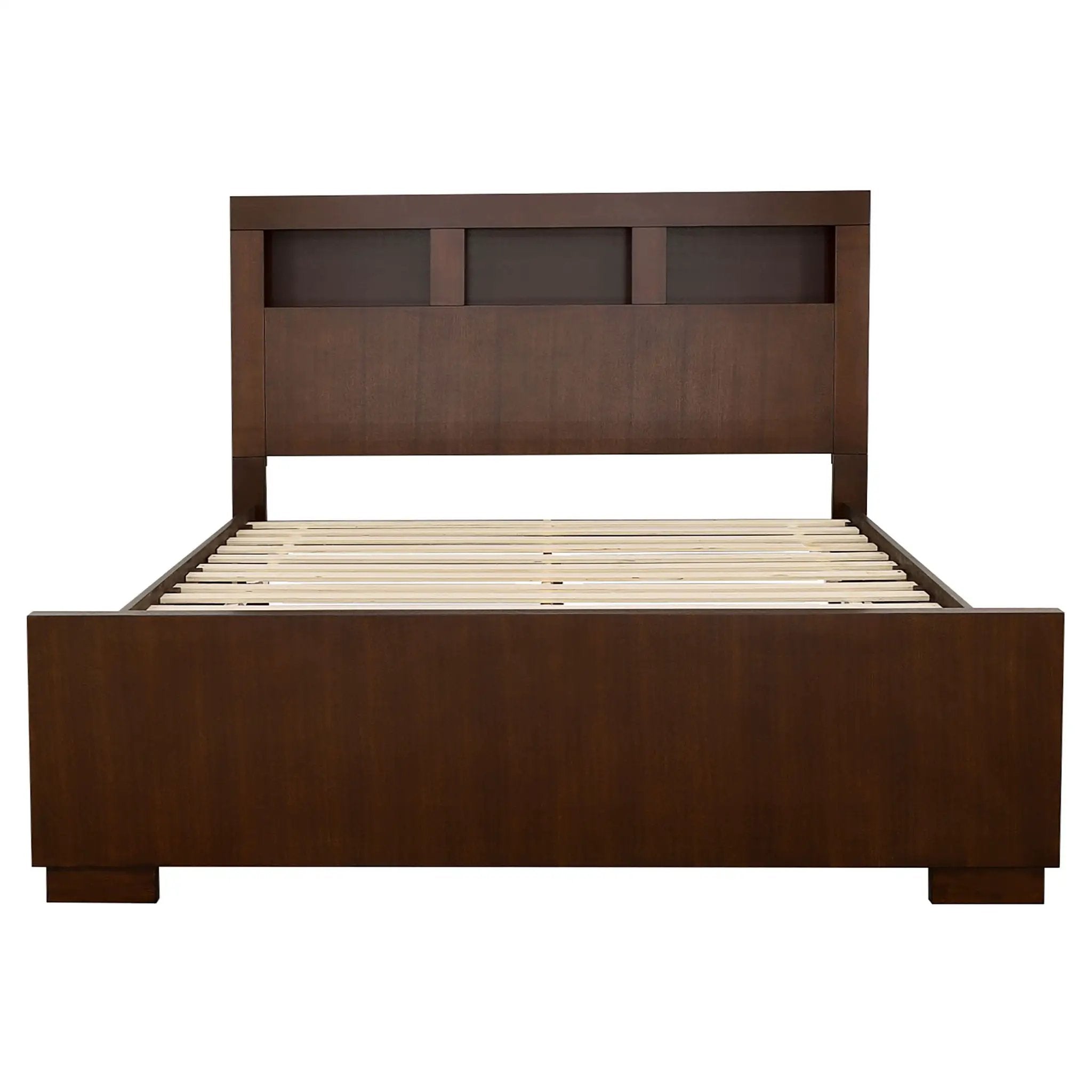 Jessica Eastern King LED Storage Bookcase Bed Cappuccino by Unique Piece Furniture