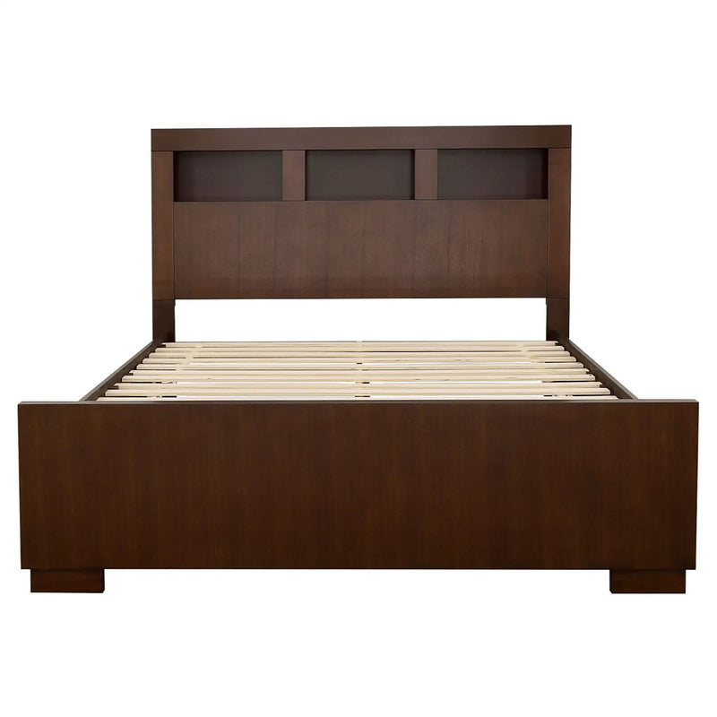Jessica Eastern King LED Storage Bookcase Bed Cappuccino by Unique Piece Furniture