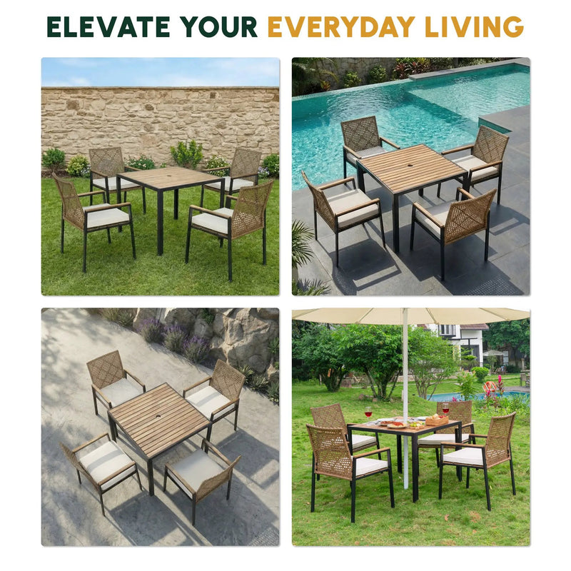 All Weather 5-Piece Patio Dining Table Set by HouseOfZazla