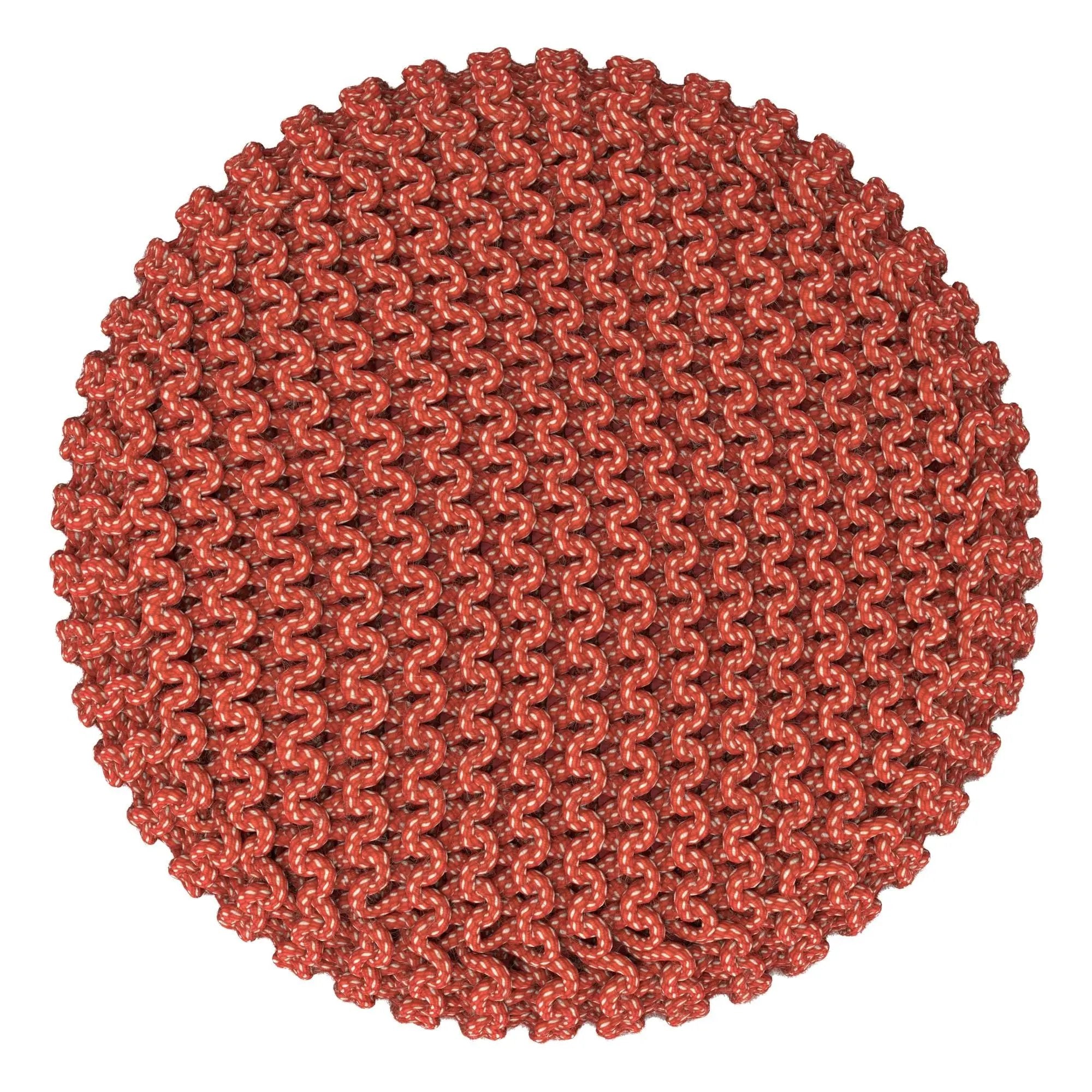 Wynne - Round Knitted Outdoor / Indoor Pouf - Orange by Unique Piece Furniture