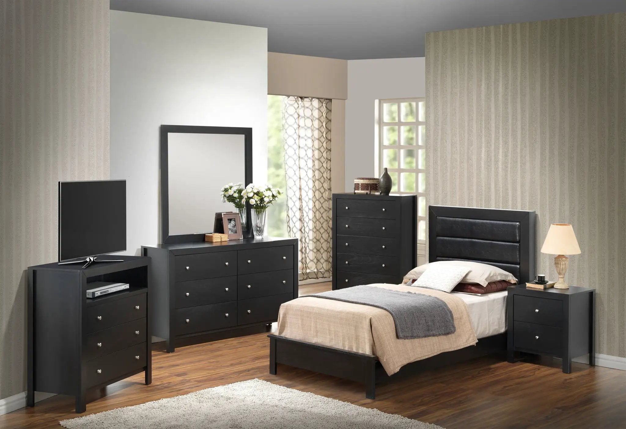 Transitional Modern Design Bed by Unique Piece Furniture