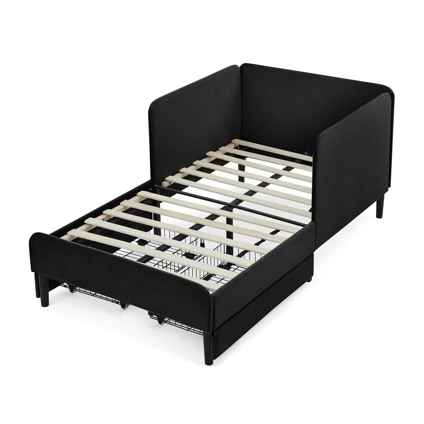 Upholstered Platform Bed Frame With 2 Storage Drawers And Adjustable Sofa Bed by HouseOfZazla