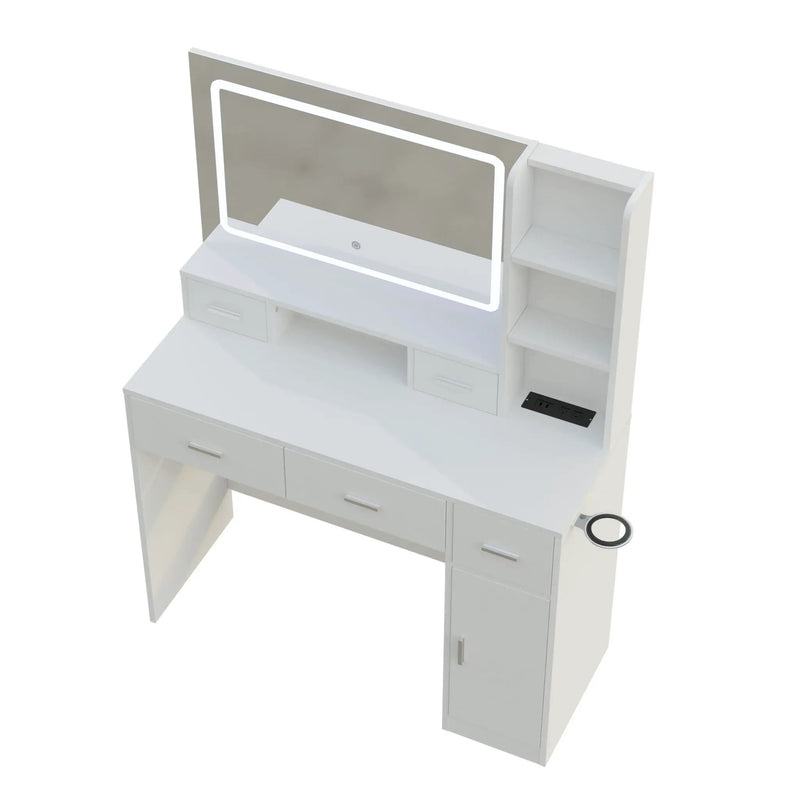 40.95" Newly Designed Smart Mirror Dressing Table With Drawers And Storage Cabinet, Dressing Table With Dressing Pad For Bedroom, Dressing Room by HouseOfZazla