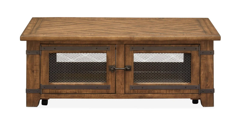 Chesterfield - Top Storage Cocktail Table With Casters - Farmhouse Timber by Unique Piece Furniture