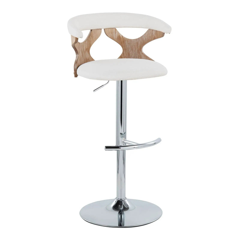 Gardenia - Contemporary Adjustable Barstool With Swivel / Rounded T Footrest (Set of 2) by Unique Piece Furniture