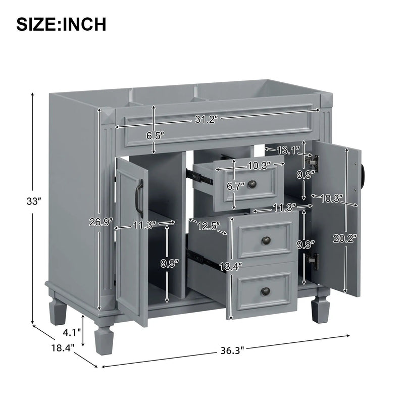 Bathroom Vanity Cabinet With 2 Soft Closing Doors And 2 Drawers by HouseOfZazla