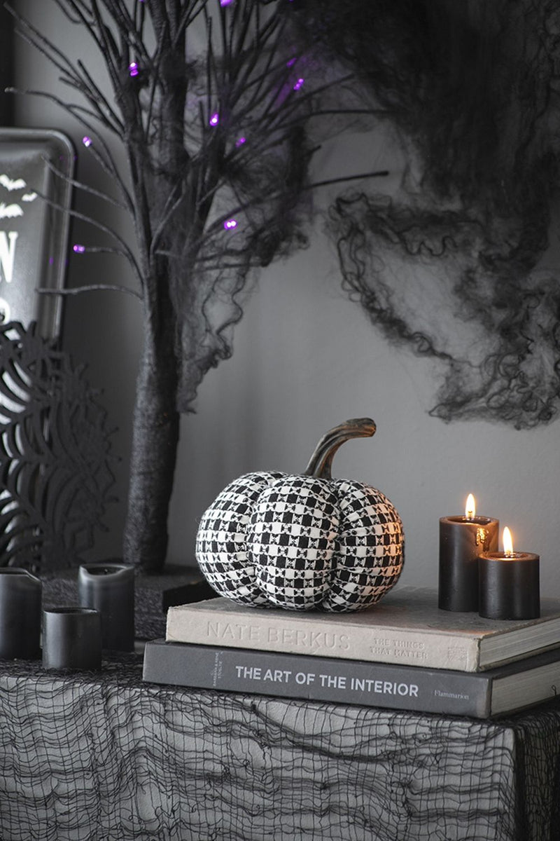 Plaid Pumpkin Decor Set with Fabric Finish - Black, photo 5 of 13