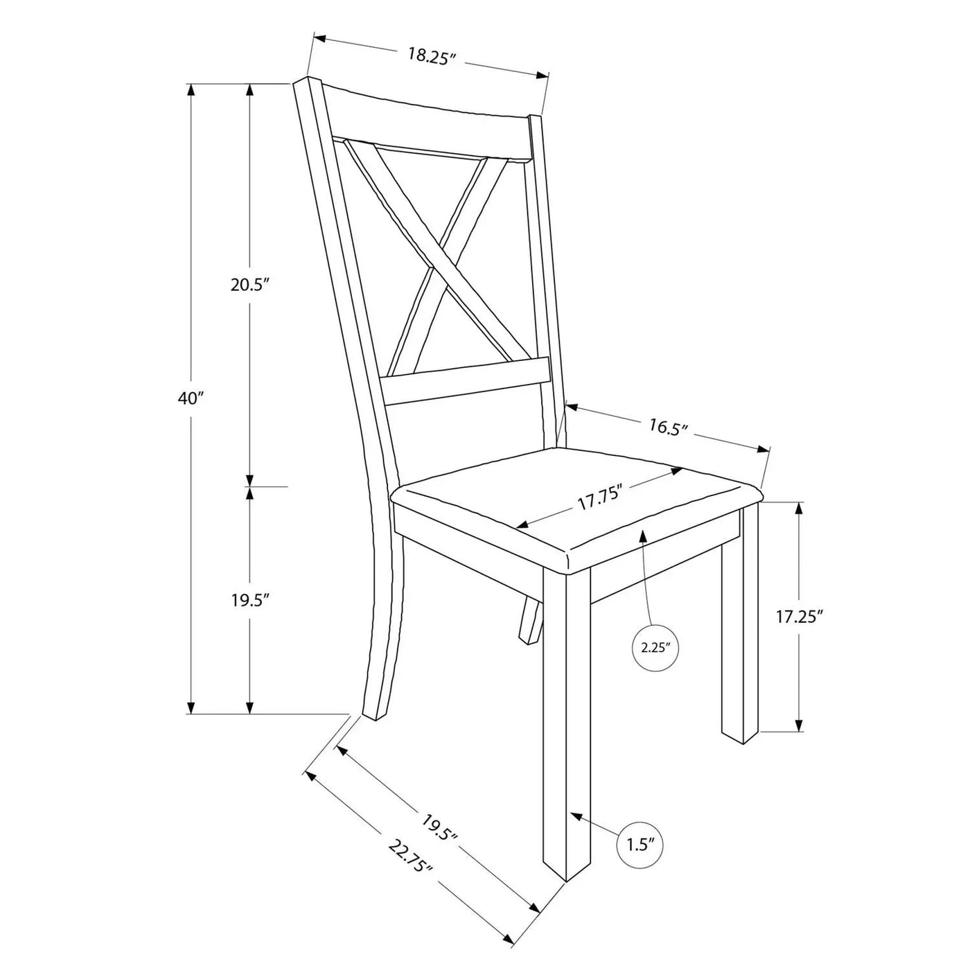 Dining Chair Side, Upholstered For Dining Room, Transitional (Set of 2) by Unique Piece Furniture
