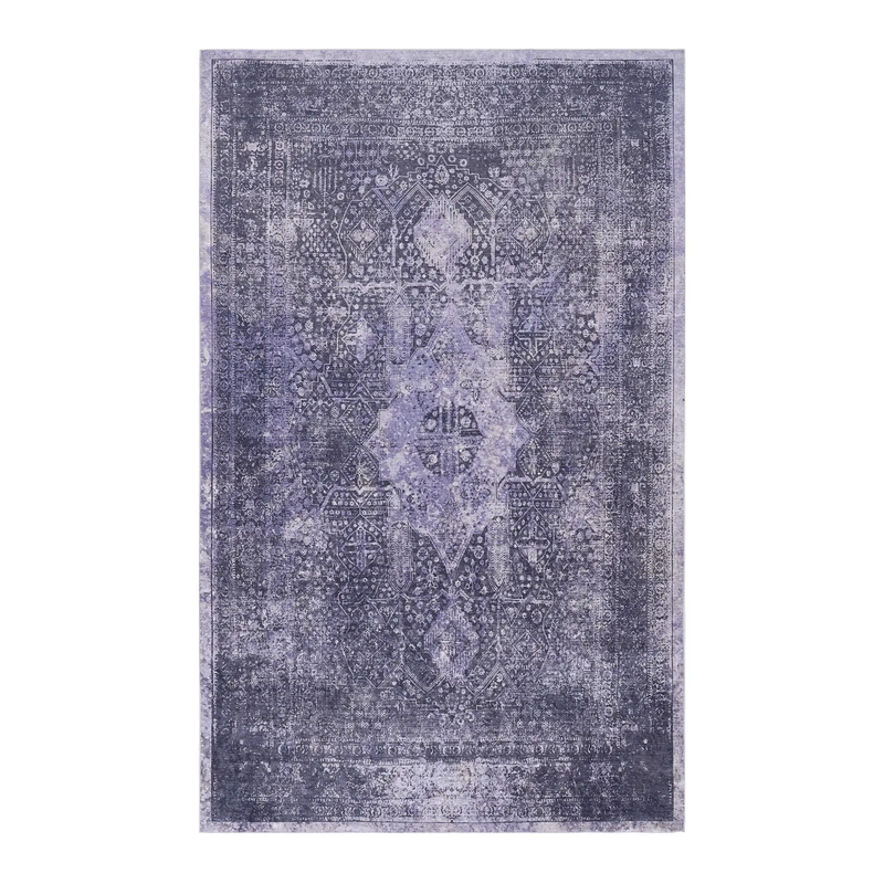 MAVAL Anthracite Washable Rug 3x5 Area Rug by HouseOfZazla