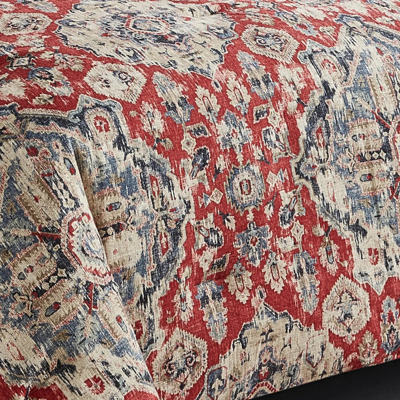 Sadler 9-Pc Burgundy & Blue Medallion Comforter Ensemble by HouseOfZazla