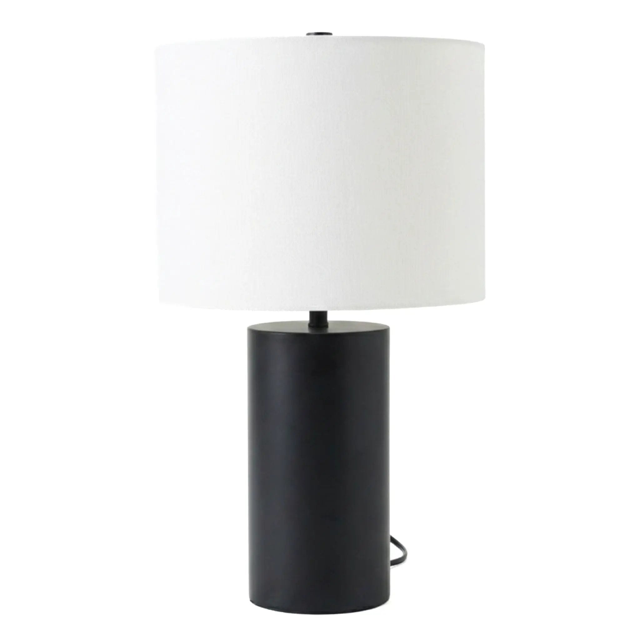 Aura - Table Lamp With On / Off Switch Block Base - Black / White by HouseOfZazla
