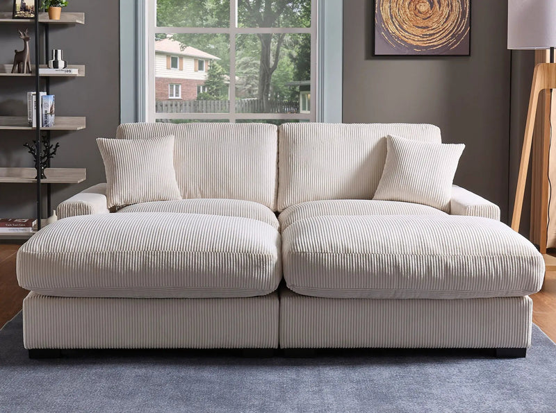 4 Seater Oversized Sectional Sofa With 2 Ottoman And 2 Pillows by HouseOfZazla