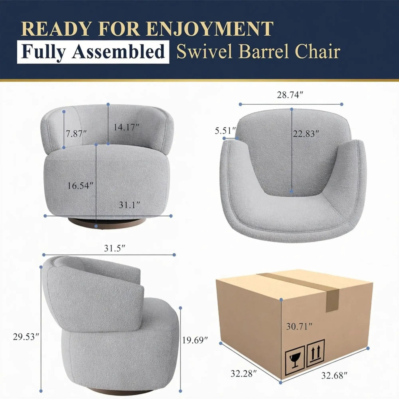Swivel Barrel Accent Oversized Club Chair by HouseOfZazla