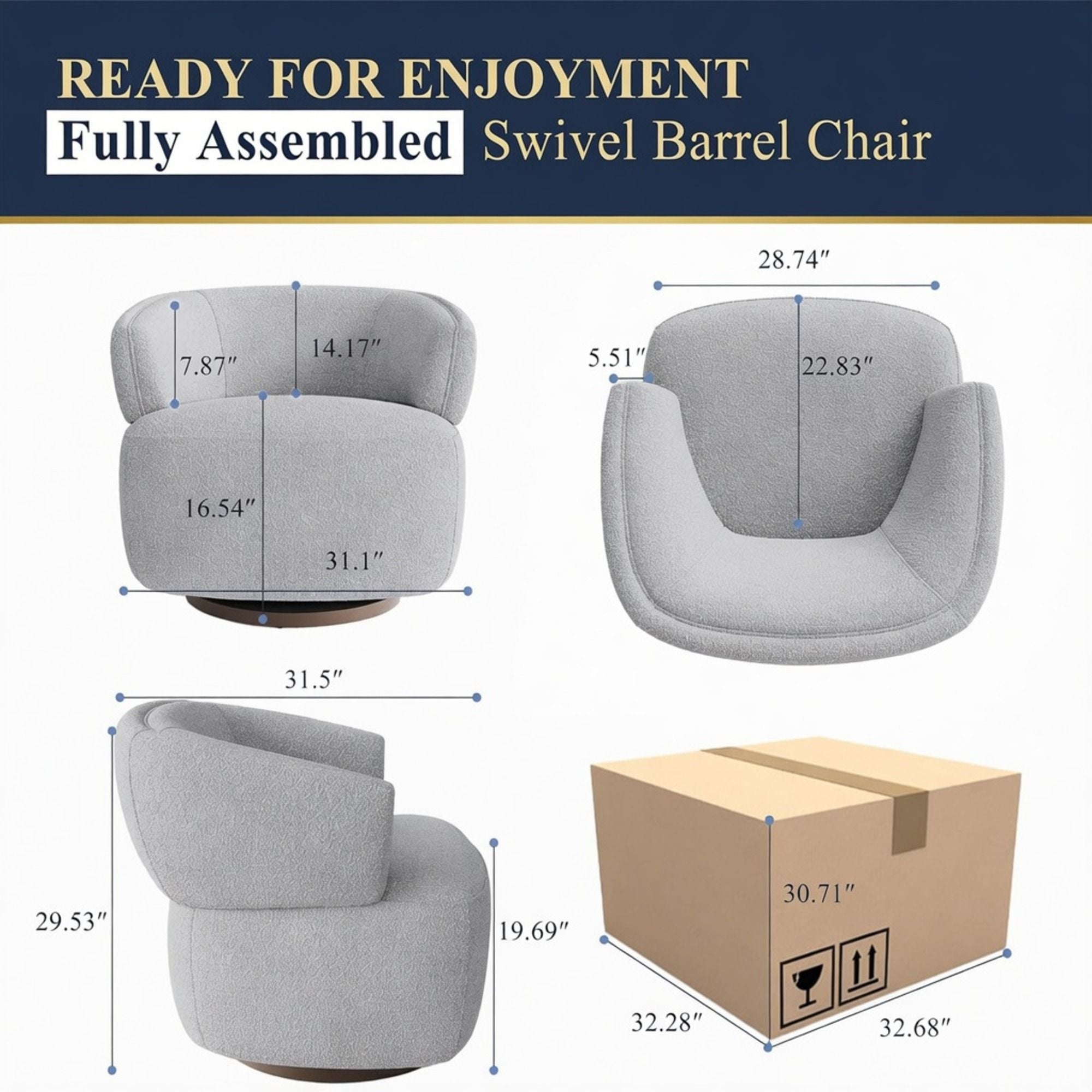 Swivel Barrel Accent Oversized Club Chair by HouseOfZazla