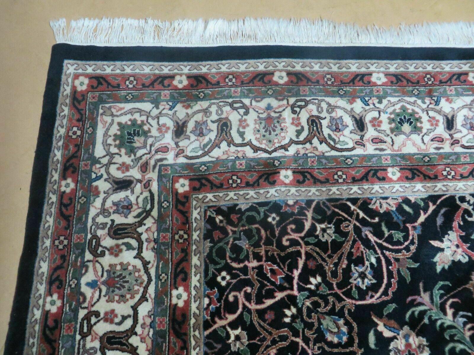 Indo Persian Rug 8x10, Wool Handmade Floral Carpet by Jewel Rugs