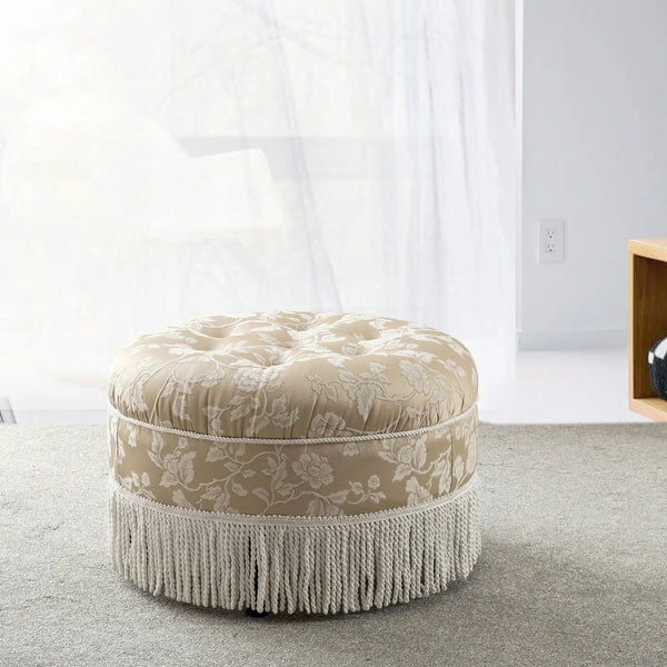 Yolanda - Round Upholstered Accent Ottoman