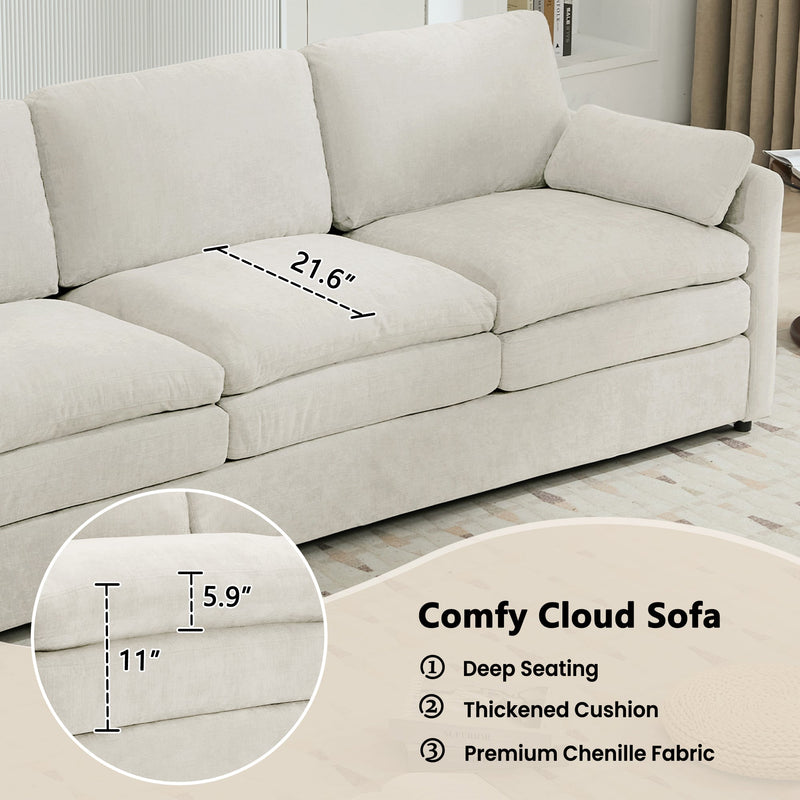 Cozy Upholstered 3-Seater Sofa with Plush Double Cushion and Ergonomic Design by BLAKHOM