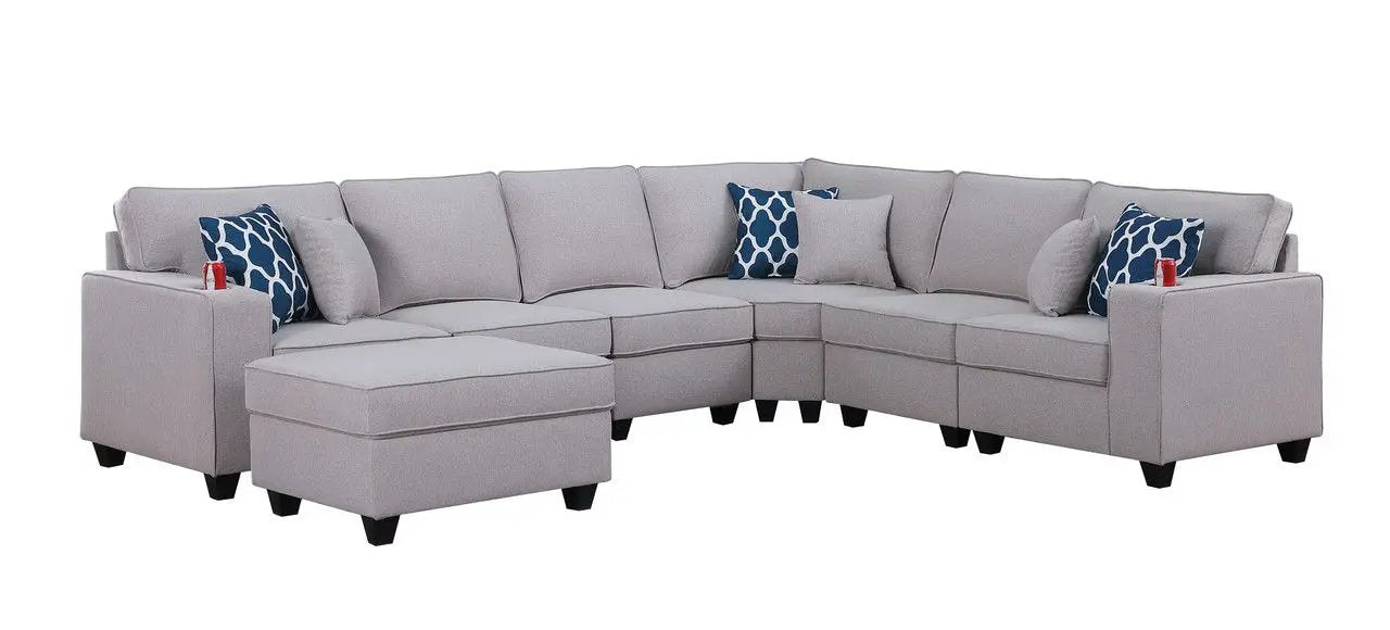 Cooper - Sectional Sofa With Ottomans And Cupholder by HouseOfZazla