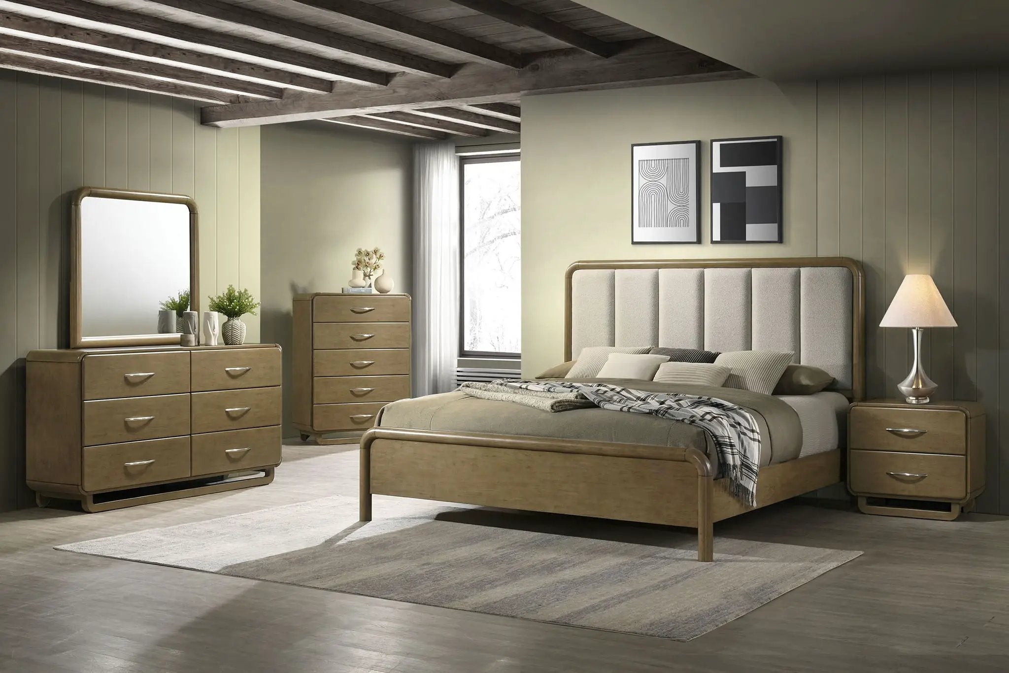 Amsbury 59-inch Upholstered Eastern King Bed Nutmeg by Unique Piece Furniture