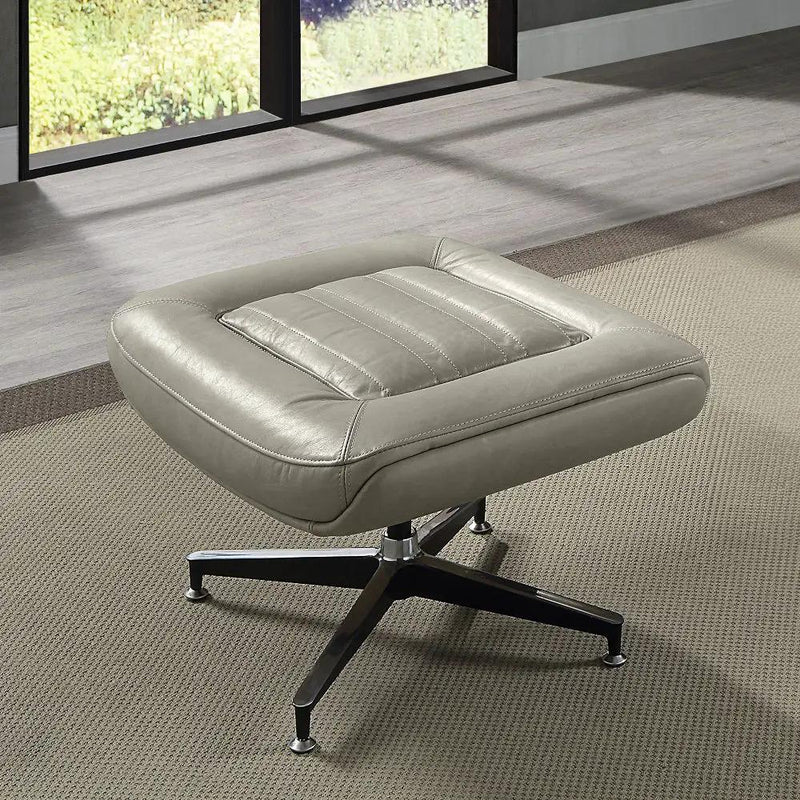 Piran - Ottoman - Twilight Top Grain Leather by Unique Piece Furniture
