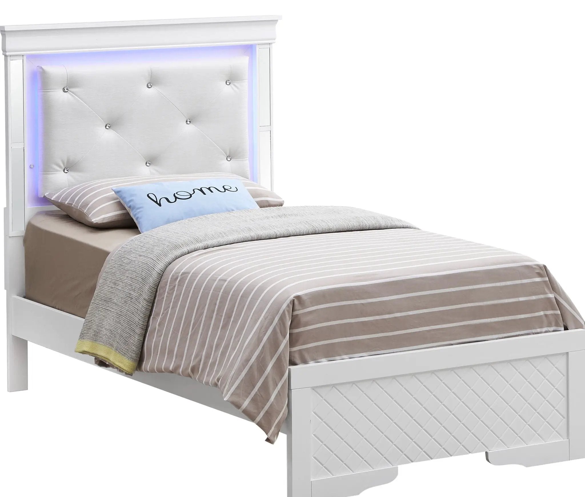 Bed With LED Light Accents Headboard by Unique Piece Furniture