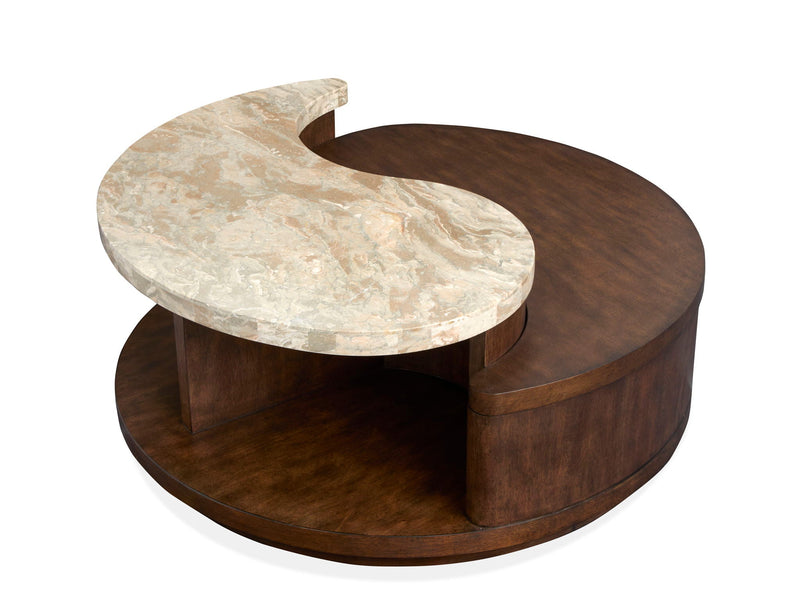 McPherson - Round Cocktail Table With Casters - Burnt Umber, photo 4 of 7