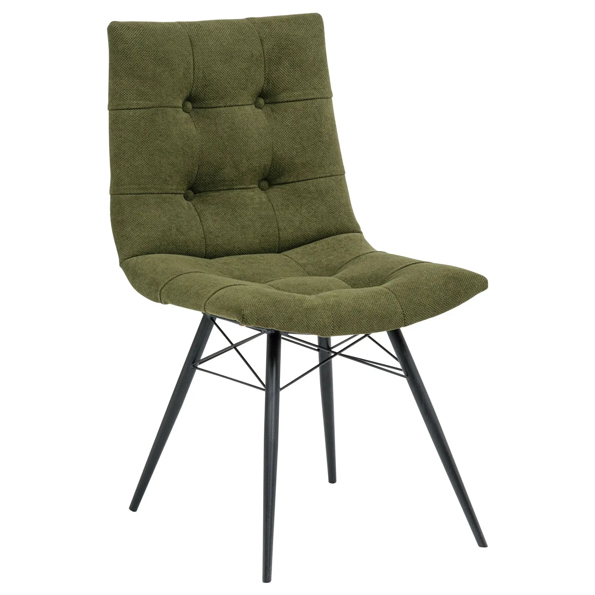 Aiken Fabric Upholstered Dining Side Chair Saddle Forest Green (Set of 4) by Unique Piece Furniture