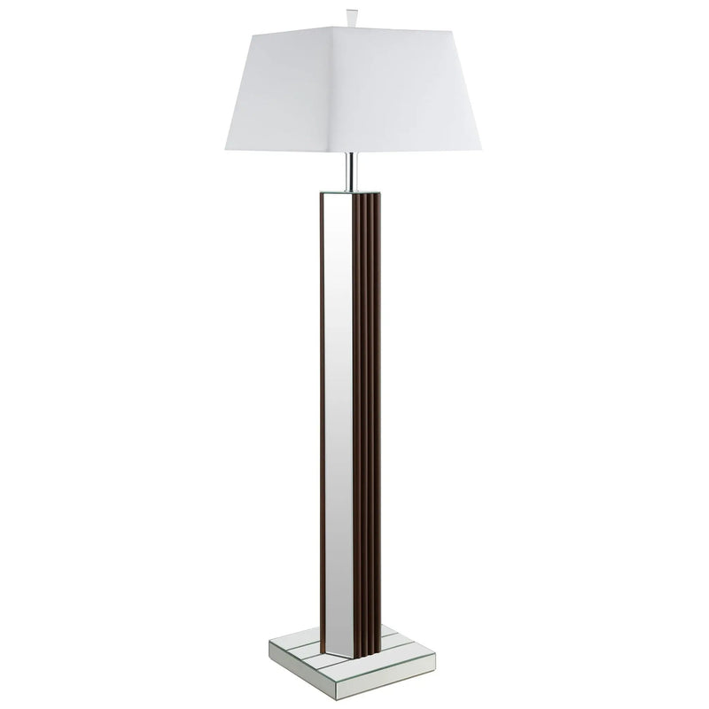 Elena 67-inch Square Tapered Mirrored Floor Lamp Brown by Unique Piece Furniture