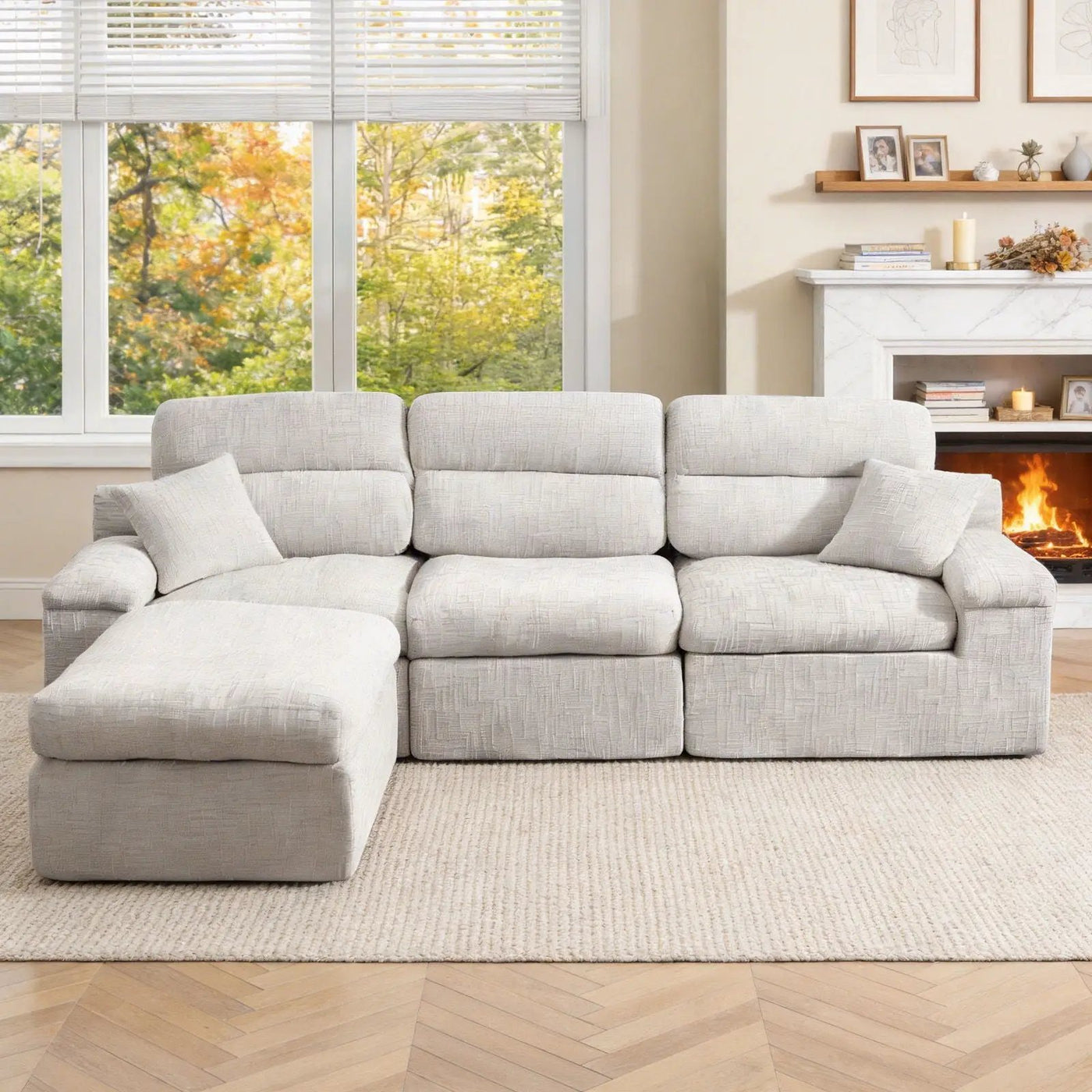Corner Chaise Sofa With High Backrest by HouseOfZazla