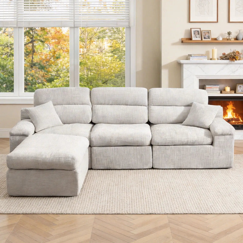 Corner Chaise Sofa With High Backrest by HouseOfZazla