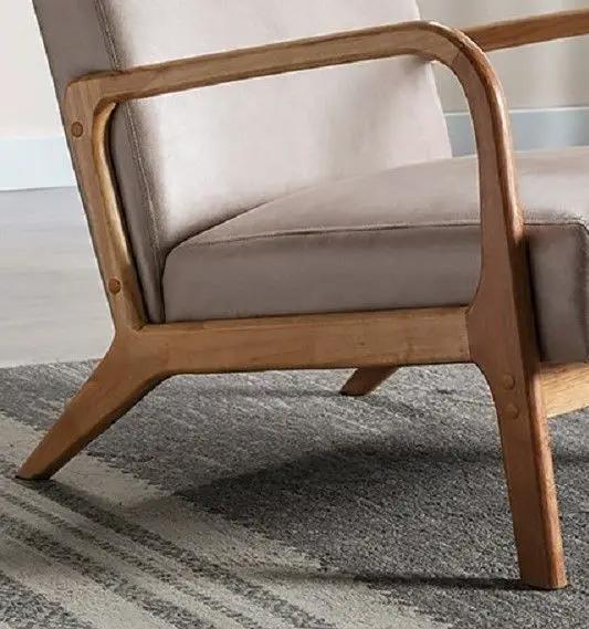 Classic Mid-Century Modern Accent Chairs, Open Framed Armchair With Cushioning by HouseOfZazla