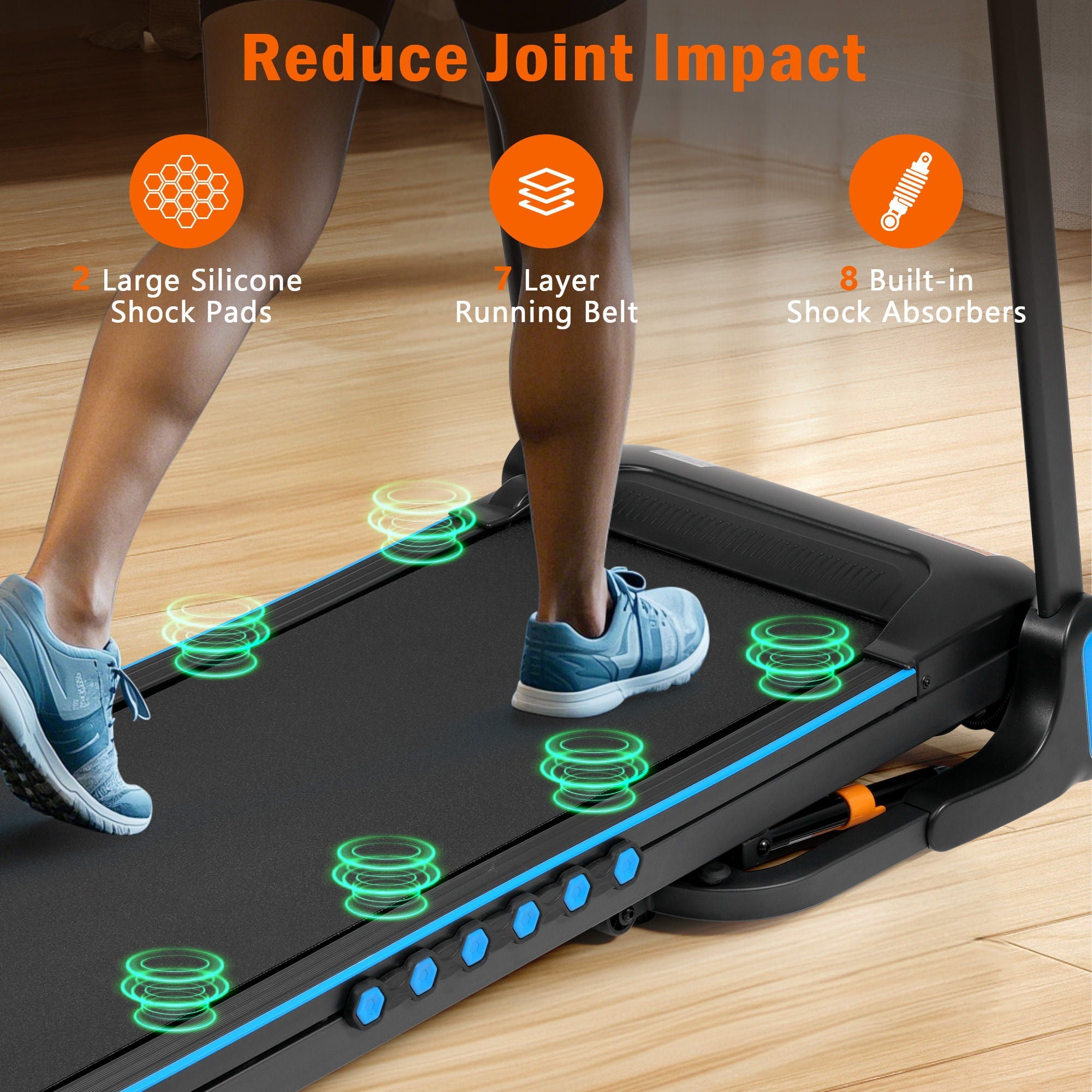 Incline Treadmill For Running & Walking, Hydraulic System Auto Folding With Type C & USB Charge For Android, 10Mph, Bluetooth Speaker - Black by HouseOfZazla